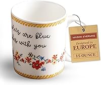 Vista 115 de Maison d' Hermine Taza de café con asas, tazas de porcelana fina de hueso, paquete de una taza de té para bebidas calientes, capuchino latte