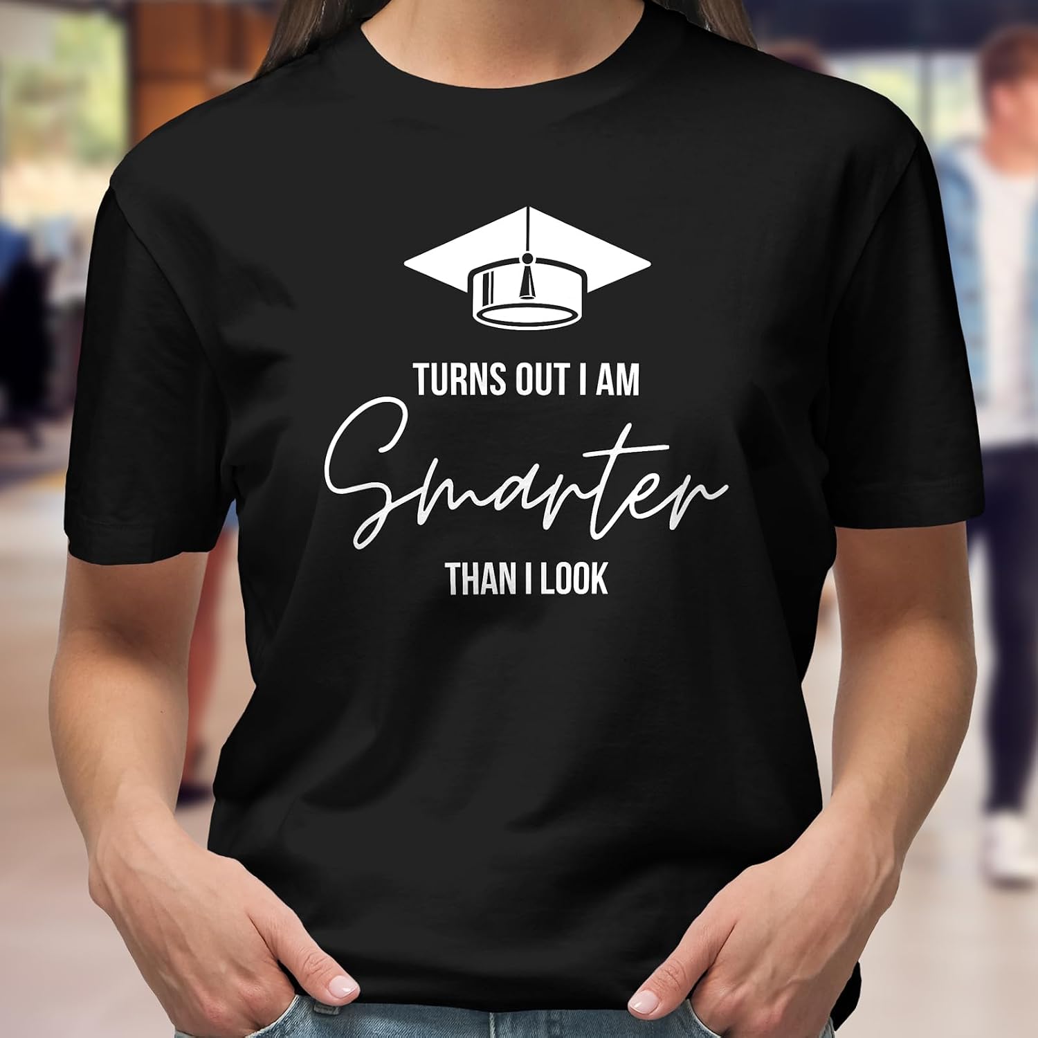 GotPrint Unisex Funny Graduation Turns Out I am Smarter Than I Look Grad Shirt, Graduation Gifts for Men, Women, Graduate Tee