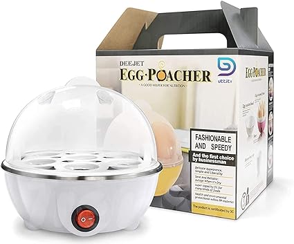 DEEJET Electronic Automatic Off 7 Single Layer Egg Boiler Poacher Steamer Cooker for Steaming, Cooking and Boiling (Multicolour)
