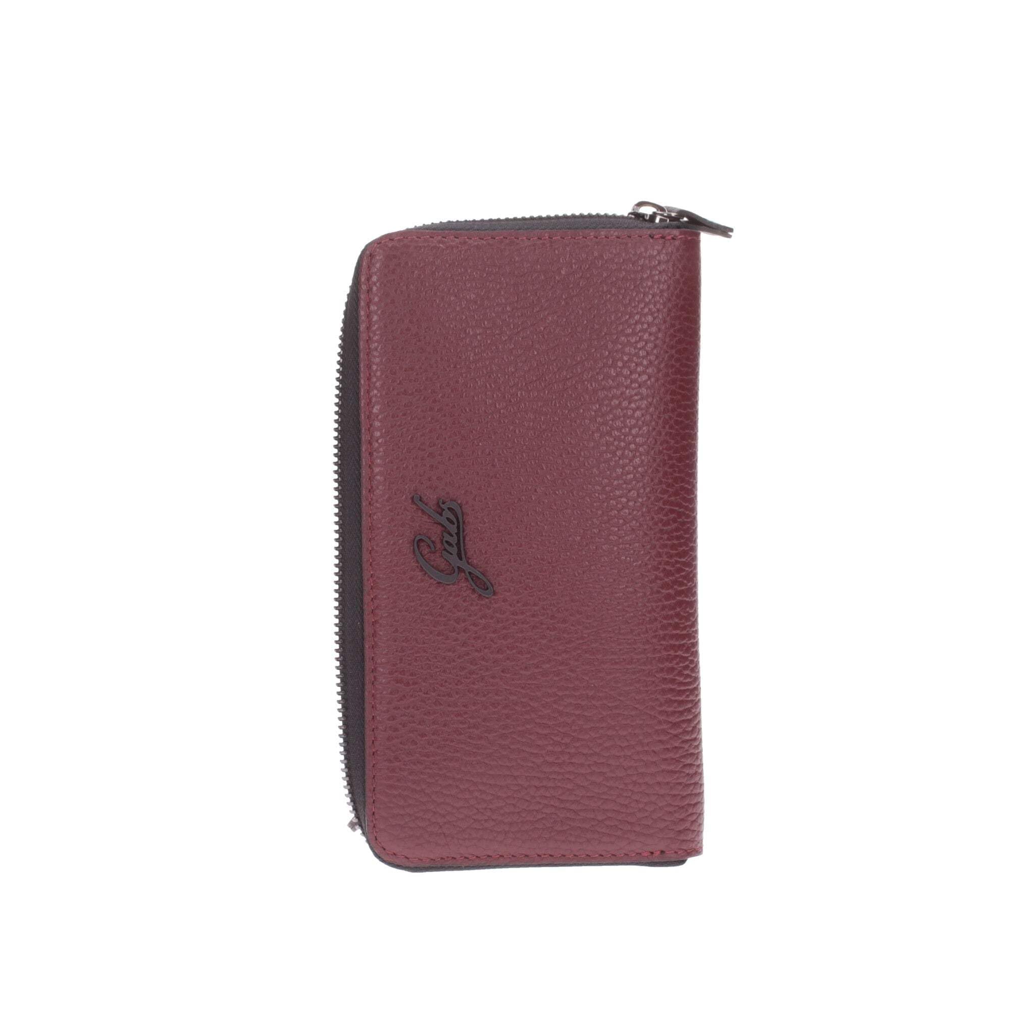 GABS portafoglio portamonete carte Made in Italy Pelle 100% GMONEY17 zip (chianti)