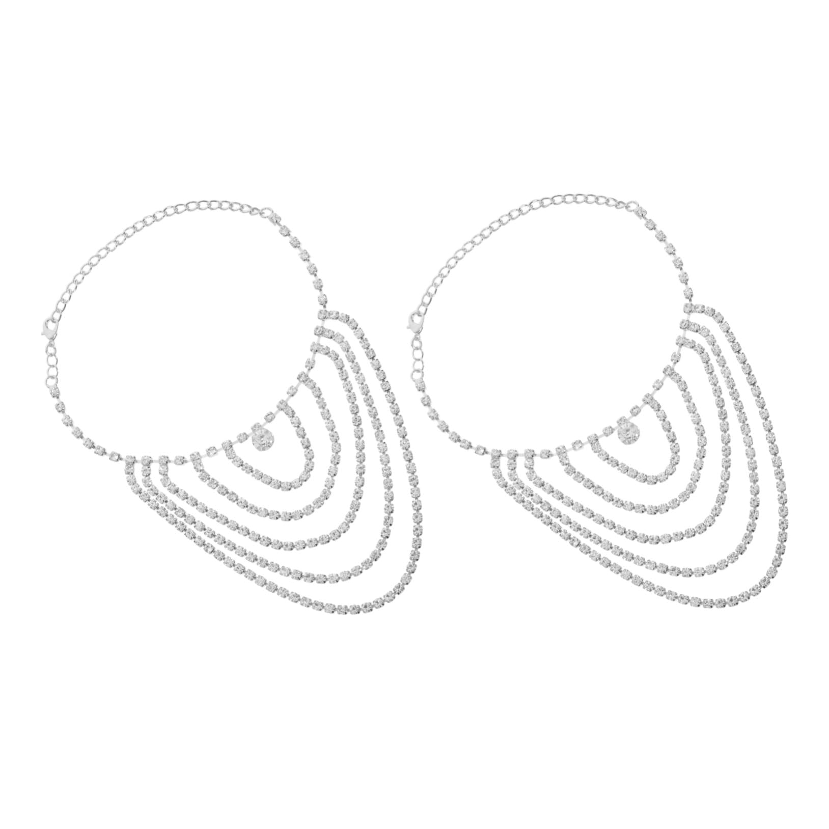 Cadena de tobillo Beavorty con gemas brillantes pulsera ajustable anticorrosión 8