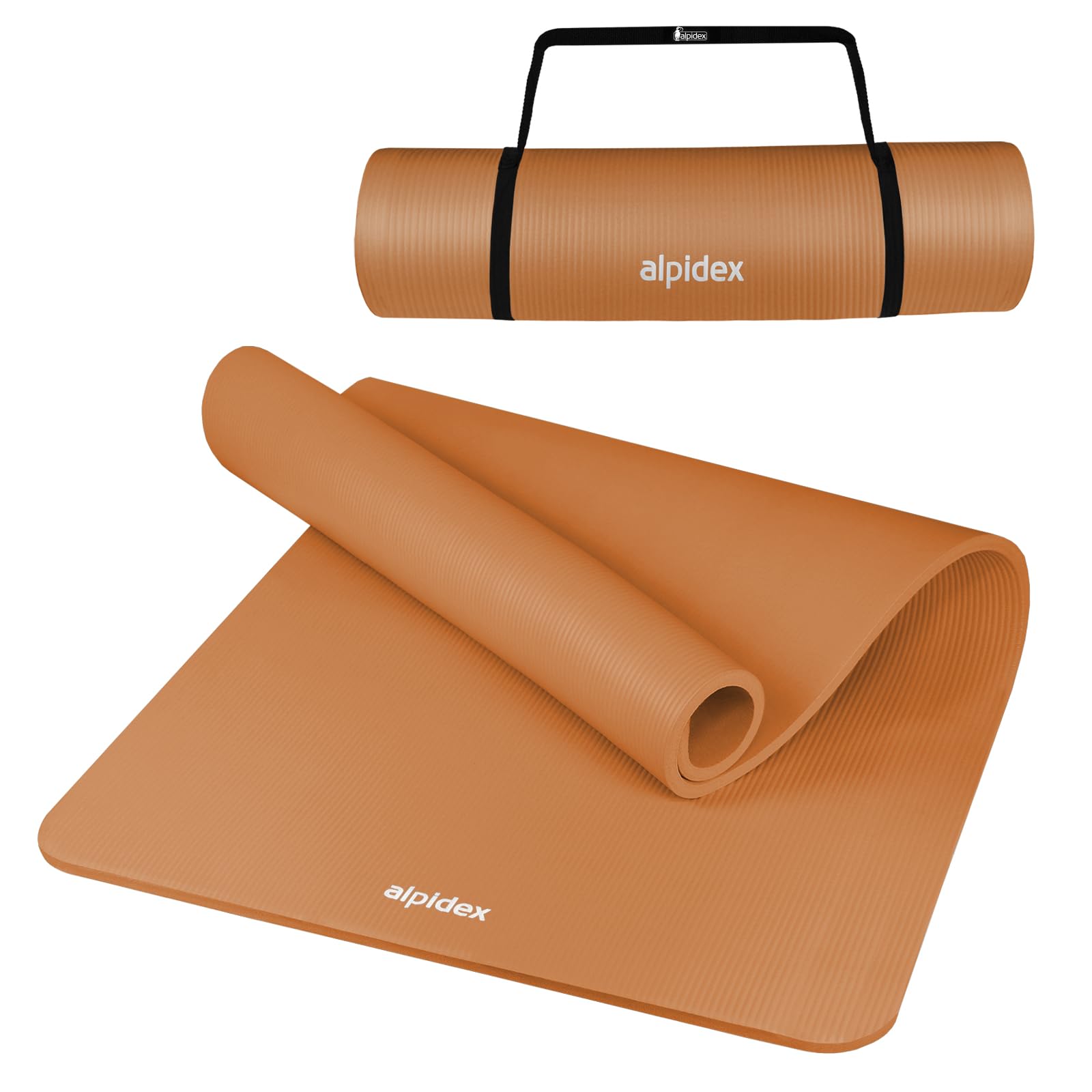 ALPIDEX Yogamatte Extra Dick 1,5 cm Gymnastikmatte 3 Größen E-Book rutschfest Phthalatfrei Fitness Matte Turnen Pilates Sport Physio HIIT Yoga Trainingsmatte Isomatte, Apricot, 190 x 100 x 1.5 cm