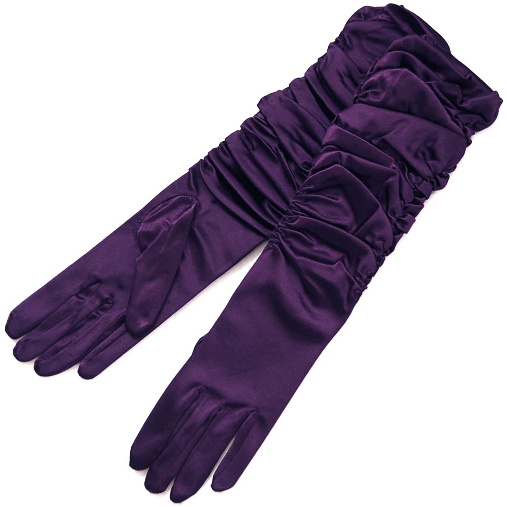 ZaZa BridalGathered Shiny Stretch Satin Dress Gloves-One Size Fits Most