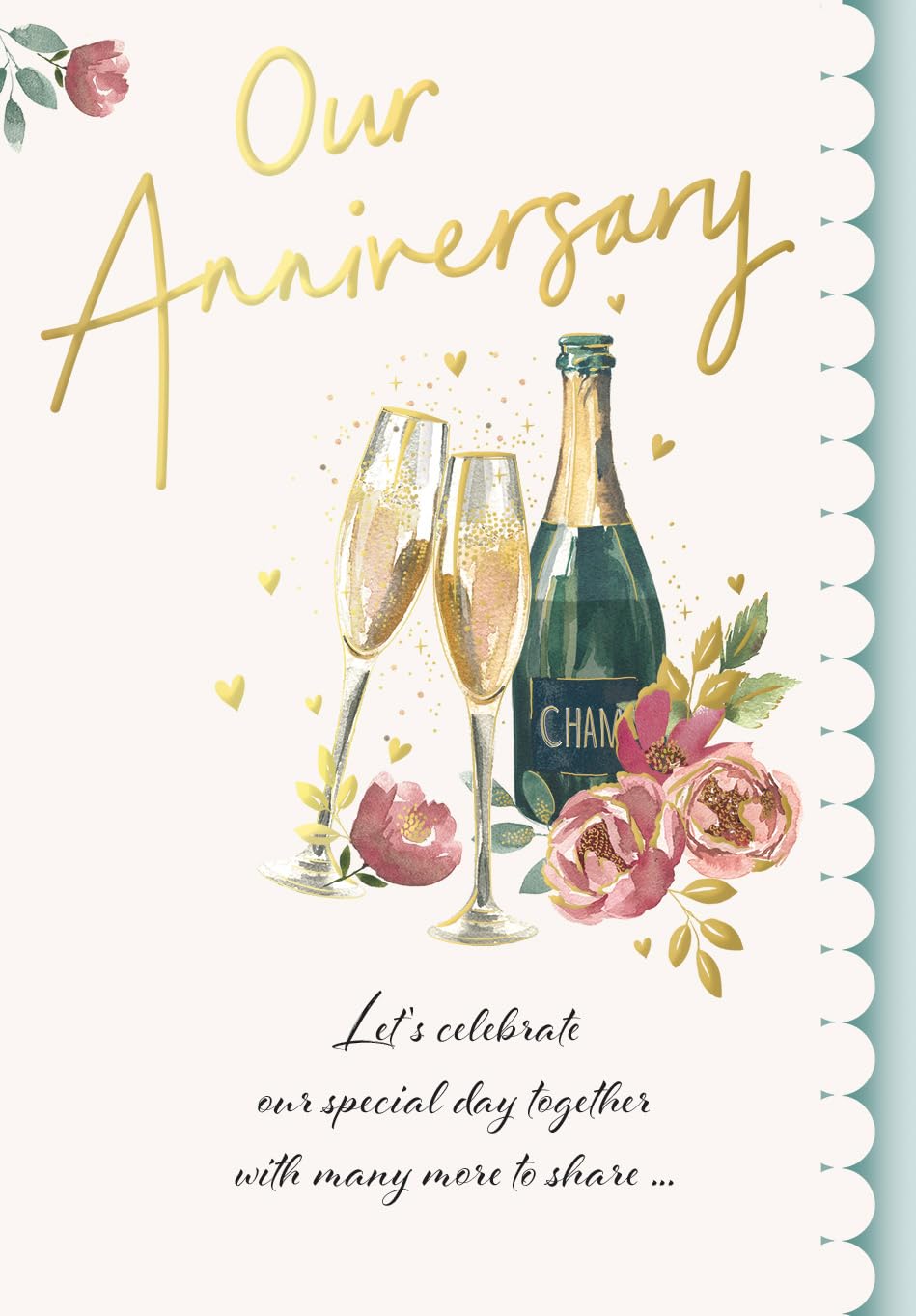 Our Anniversary Card. Lets Celebrate. 23x15cm