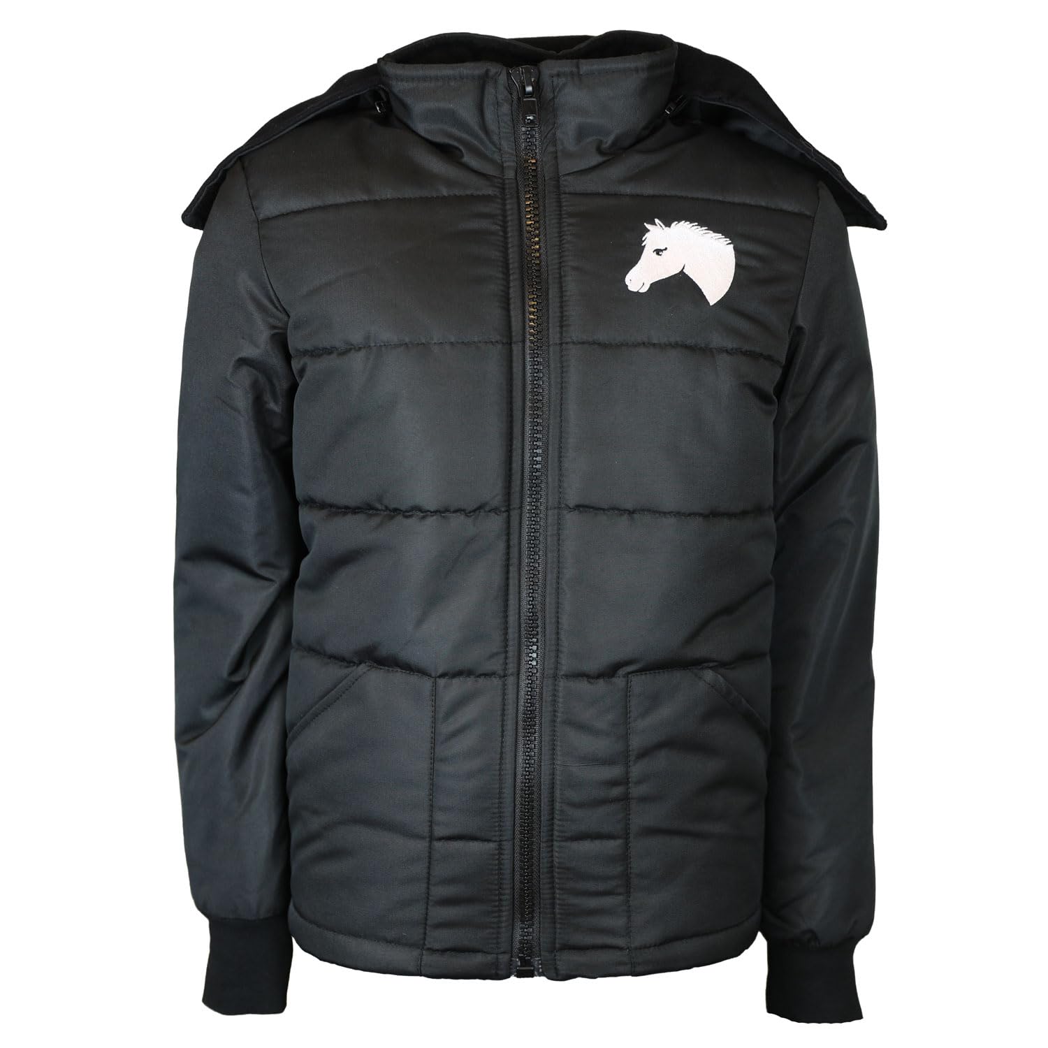 Mia - Giacca Invernale da Equitazione, Imbottita, per Bambini, Colore: Nero, 122/128