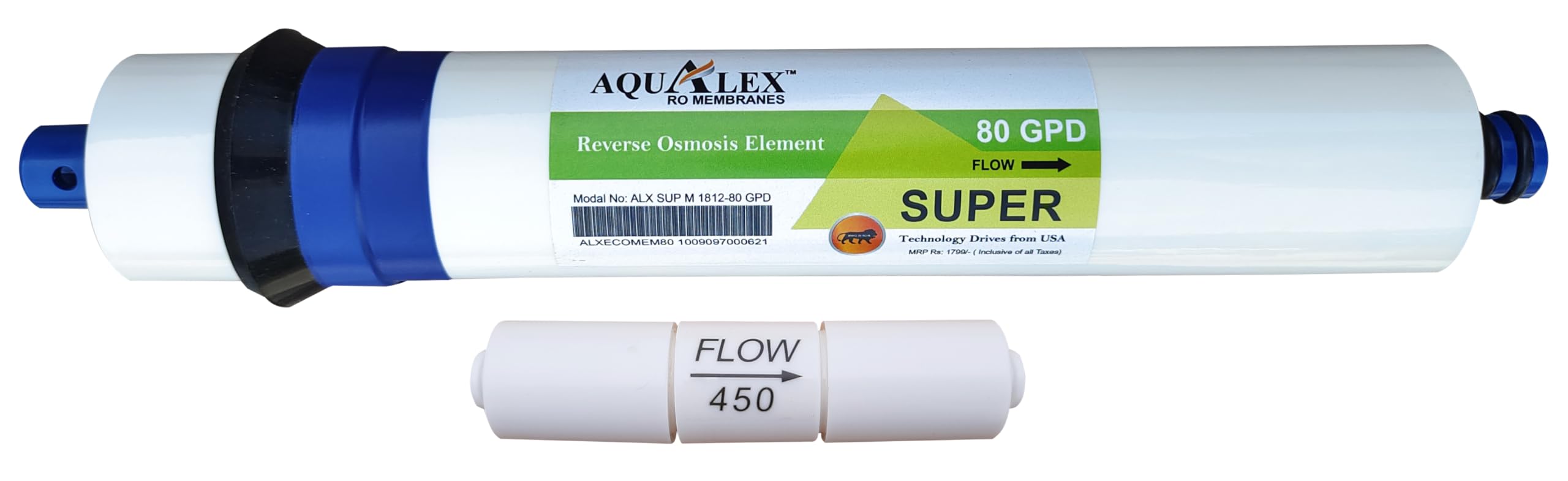 Aqualex,Pokar RO, Super 80 GPD RO Membrane + FR 450, Support Upto 1300 TDS,Suitable for RO Water Purifier