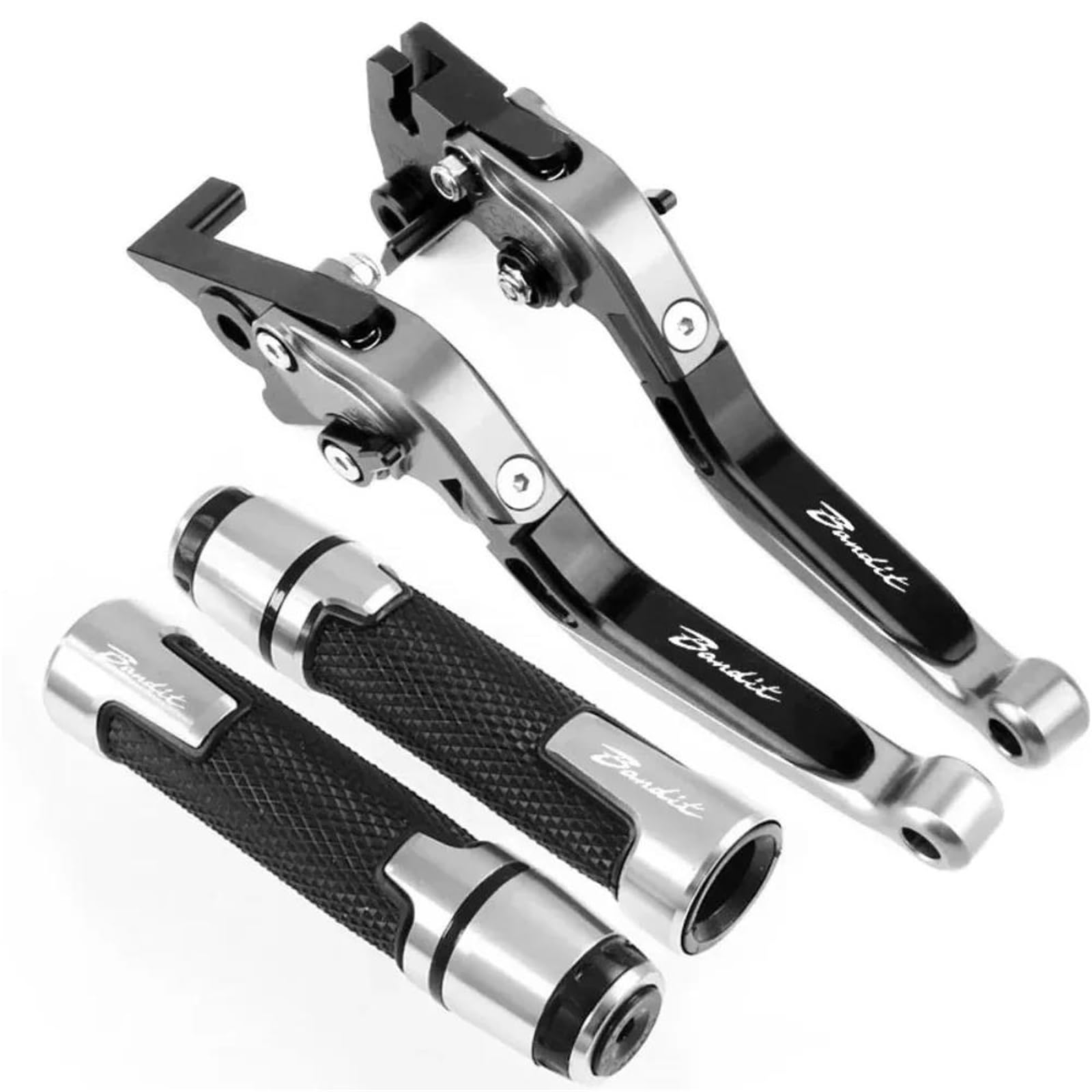 Poignée Moto Leviers De Frein Et D'embrayage Avec Poignées Guidon Pour Suzuki GSF1200 GSF 1200 Pour BANDIT 2001-2006 Accessoires Réglables Levier D'embrayage Frein