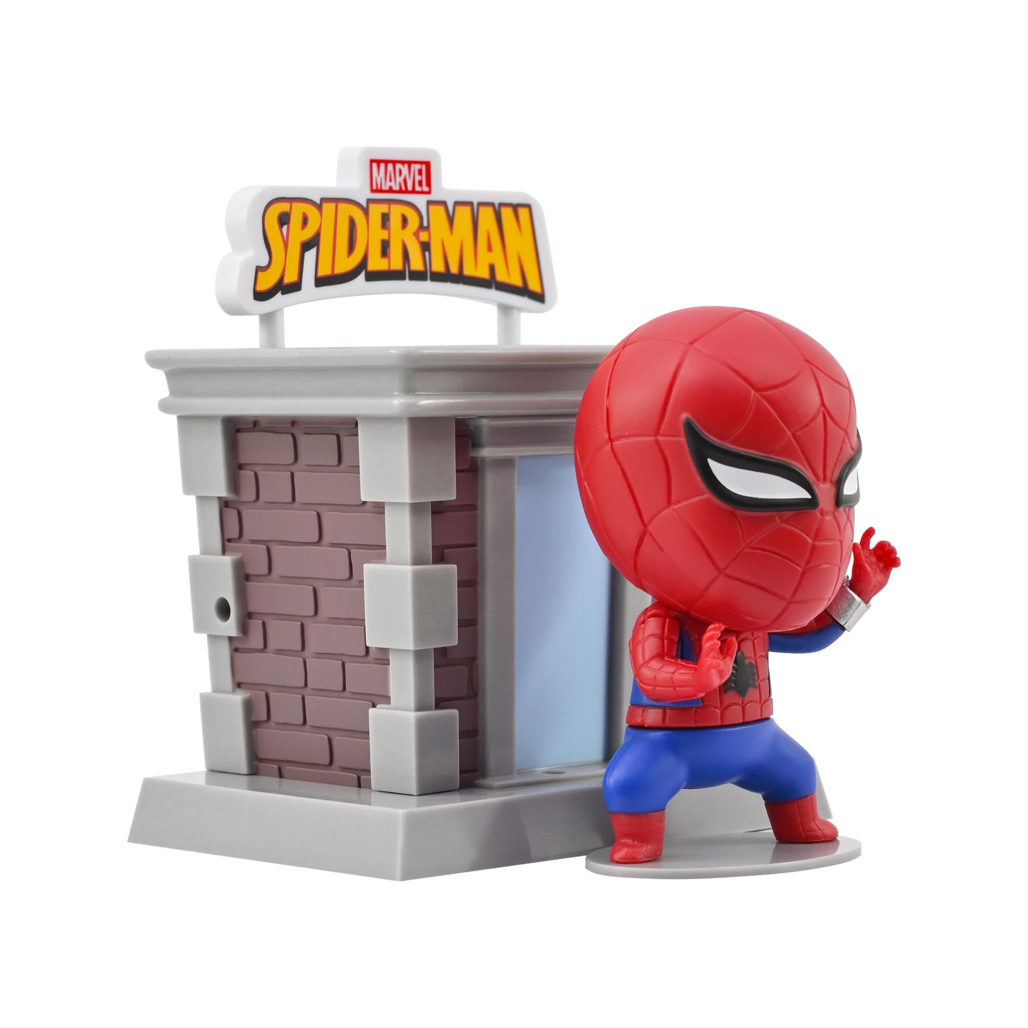 YuMe Japanese Spider-Man 3.8" Mini Figure Collectable in Hero Window Box, Red, 3.8 inches - Image 2