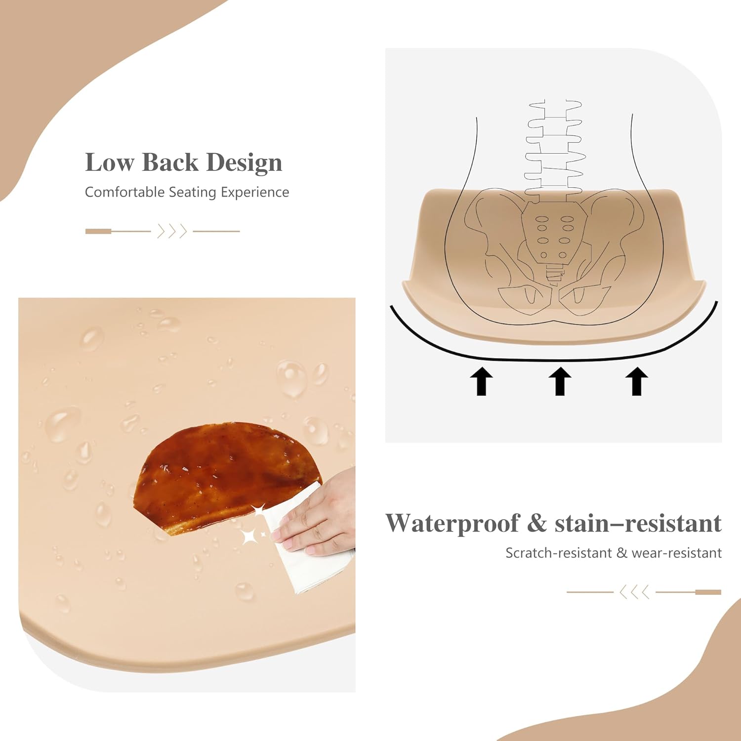 YOUNIKE Adjustable Height Bar Stools Set of 2 Plastic Swivel Barstool with Low Back Modern Kitchen Counter Island Bar Chairs for Breakfast Nook Cafe Bars Light Khaki