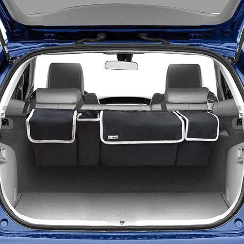 Organizador de maletero para SUV y coche  Organizador colgante plegable con 4 bolsillos correa ajustable duradera y se adapta a la mayoría de
