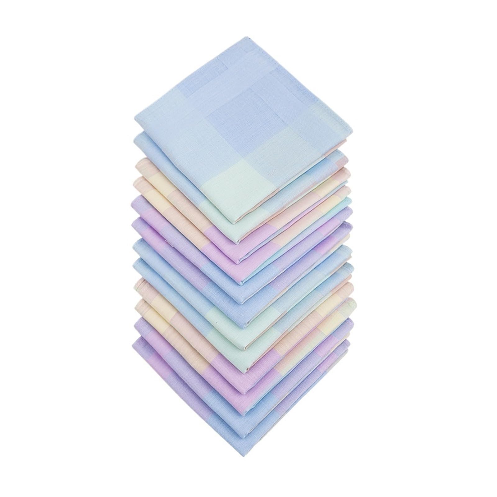 Taschentücher 12 Stück kariertes Taschentuch in gemischten Farben, neutral kariert, quadratisch, Baumwolltücher, farbiges, 43 x cm