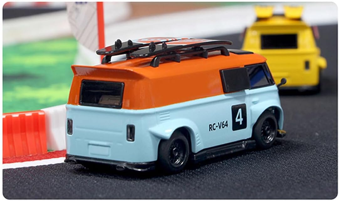 LDARC V64 Mini Van, 1/64 2.4G RWD Full Proportion Toy Car with Light, Creative Remote Control Car Toy Model Gift - Orange