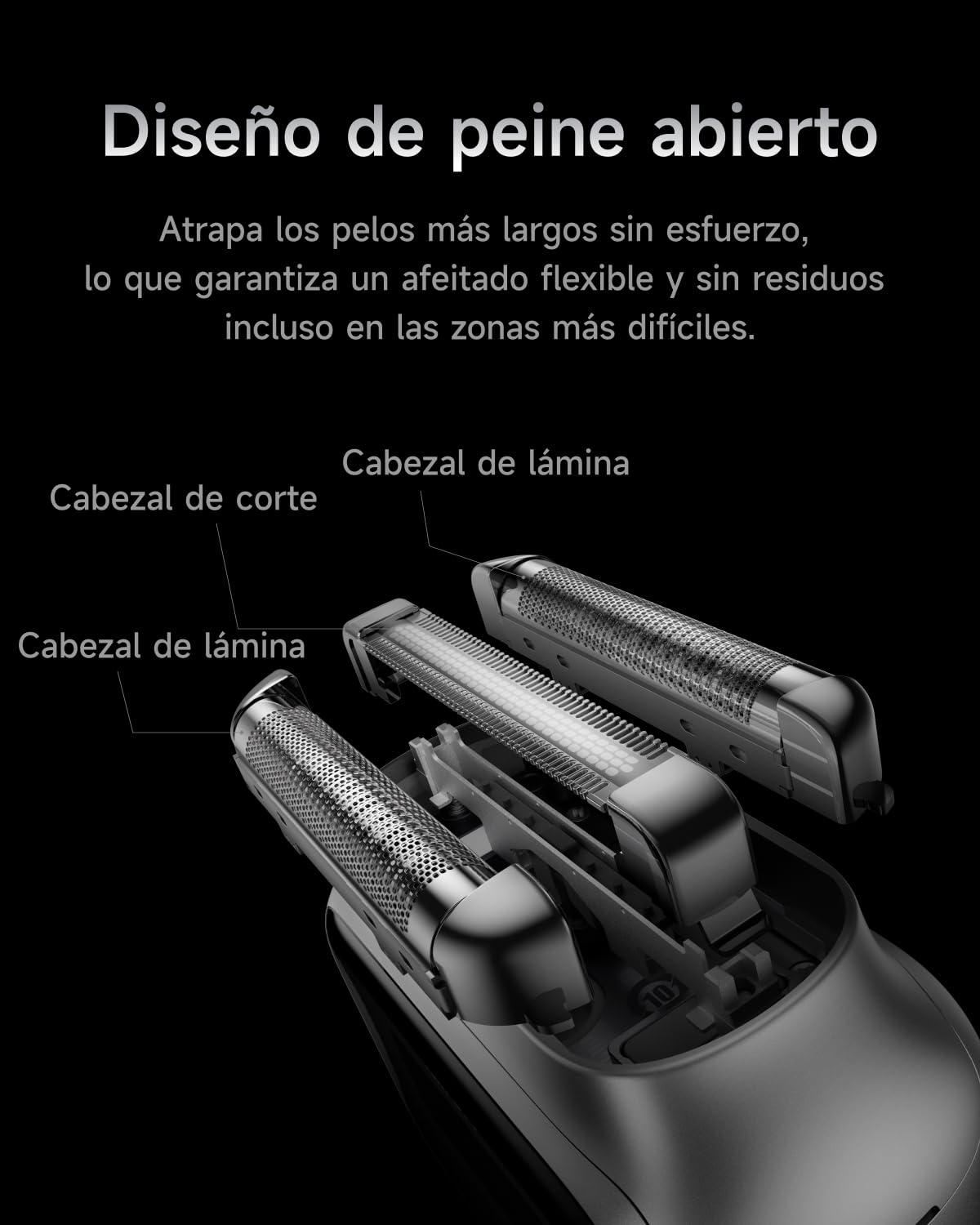 Laifen P3 Pro Afeitadora Eléctrica Motor Lineal Patentado 12 000 cpm, Ventana al Motor, 100 Min Autonomía, Carga Rápida (3 min para 7 min de uso), Uso en Seco y Mojado, Ideal para Viajes (Plateado)
