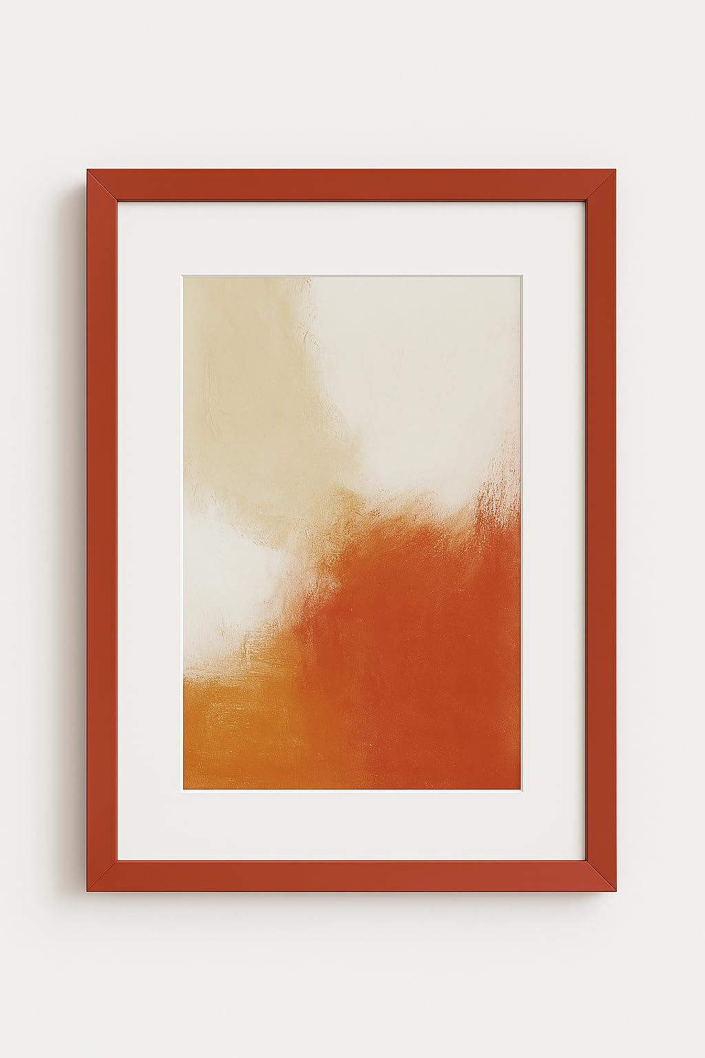 Natural Wood Photo Picture Poster Print Frame with White Mount Wall or Tabletop Display Shatterproof Styrene, Red, 8" x 8" in 12" x 12" frame