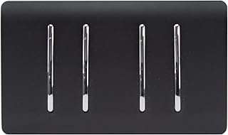 Trendi 4-drożny 1-drożny biały przełącznik kołyskowy z podwójną płytką światła w kolorze matowym czarnym