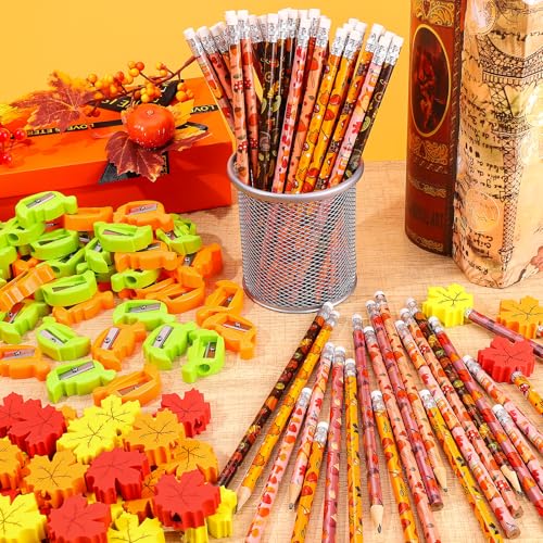 Set de 150 lápices de otoño para fiesta de acción de gracias miniatura 3
