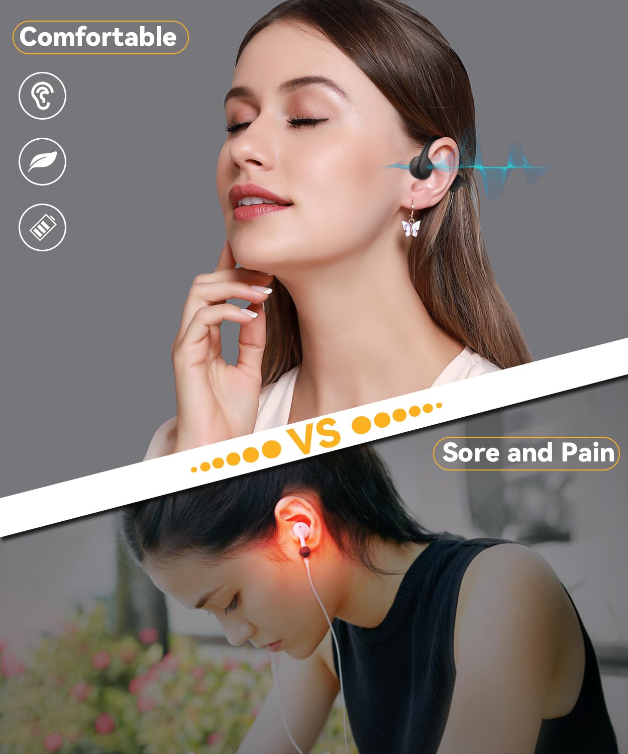 MONODEAL Casque Conduction Osseuse Natation Bluetooth 5.3 IP68 MP3 32GB Etanche