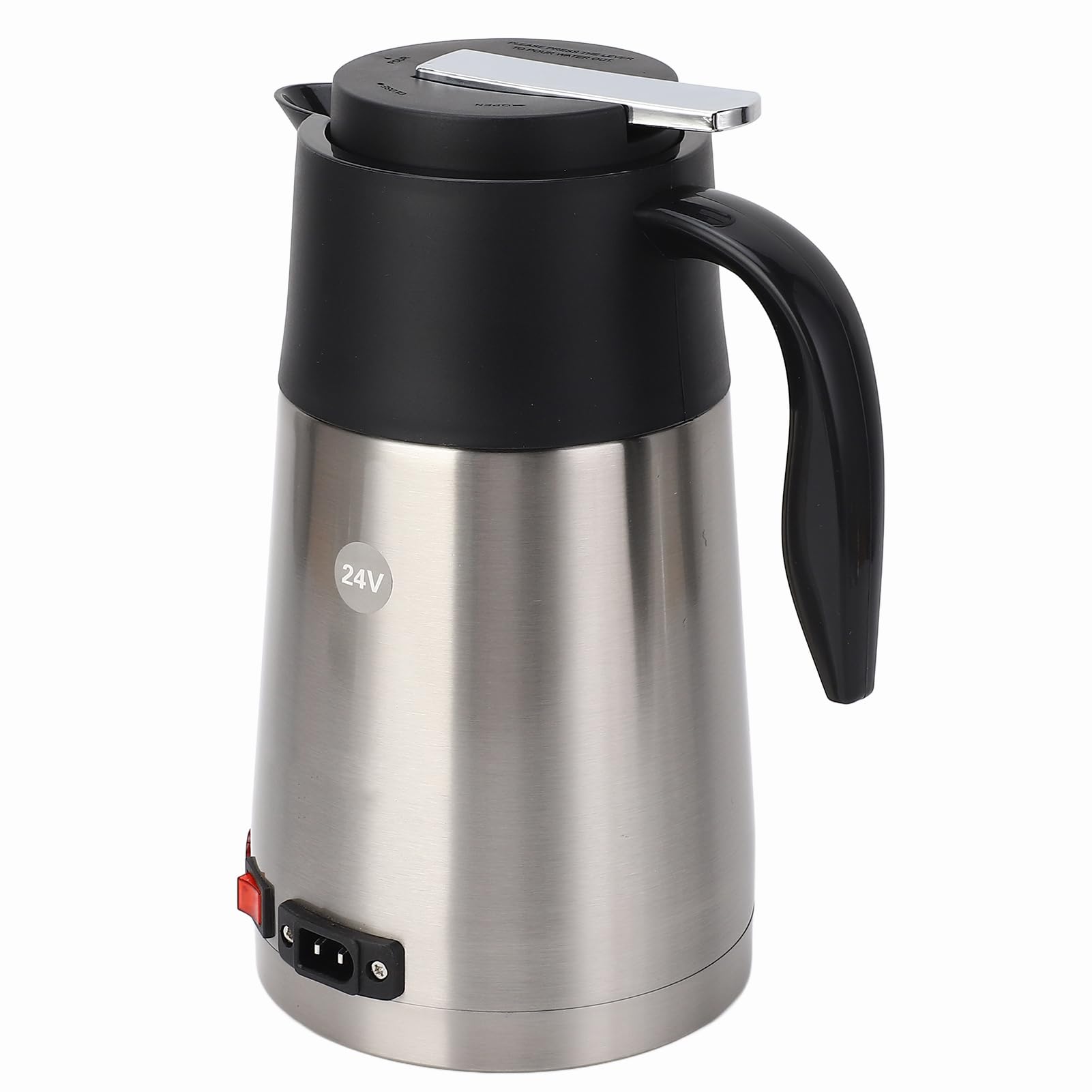 Przenośna Butelka z Podgrzewaczem Wody o Pojemności 1200 Ml, Bezpieczna Stal Nierdzewna, Szybkie Nagrzewanie Podczas Podróży z Własnym Samochodem (24V)