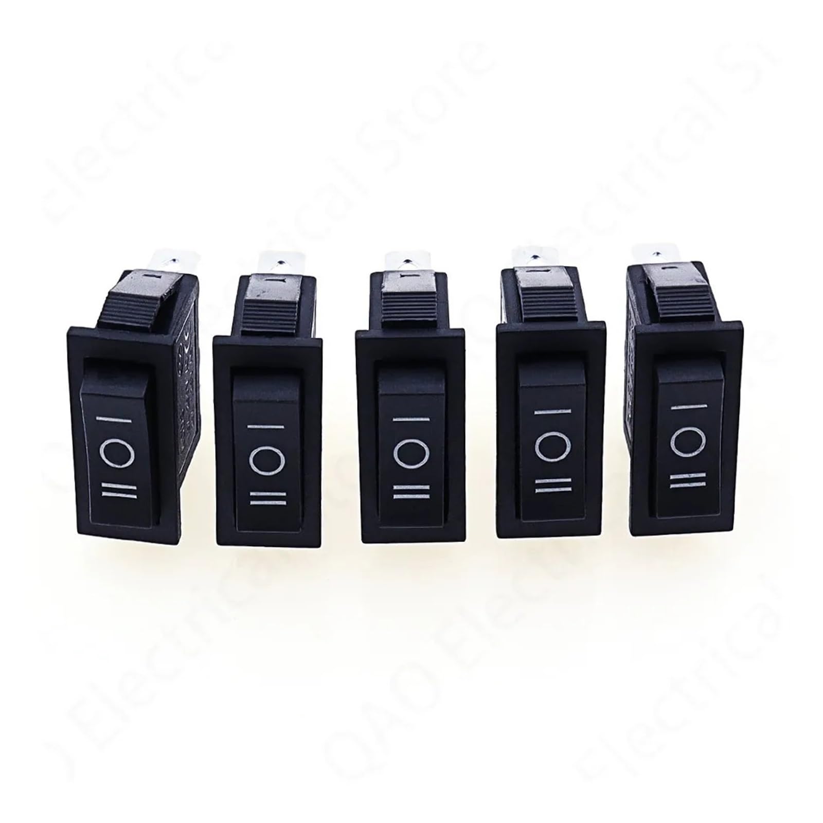 BKGWCSOR 5 pcs x AC 15A 250V /20A 125V 3 Pin SPDT KCD3 ON-OFF-ON 3 Position BLACK Boat Rocker Switch Switches