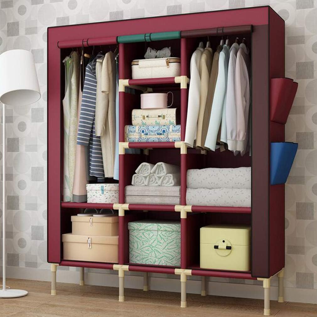 Cloth Wardrobe Clothes Closet, Portable Closet Wardrobe Storage Closet Standing Closet Fabric Cabinet Portable Wardrobe,B_150*50 * 190CM