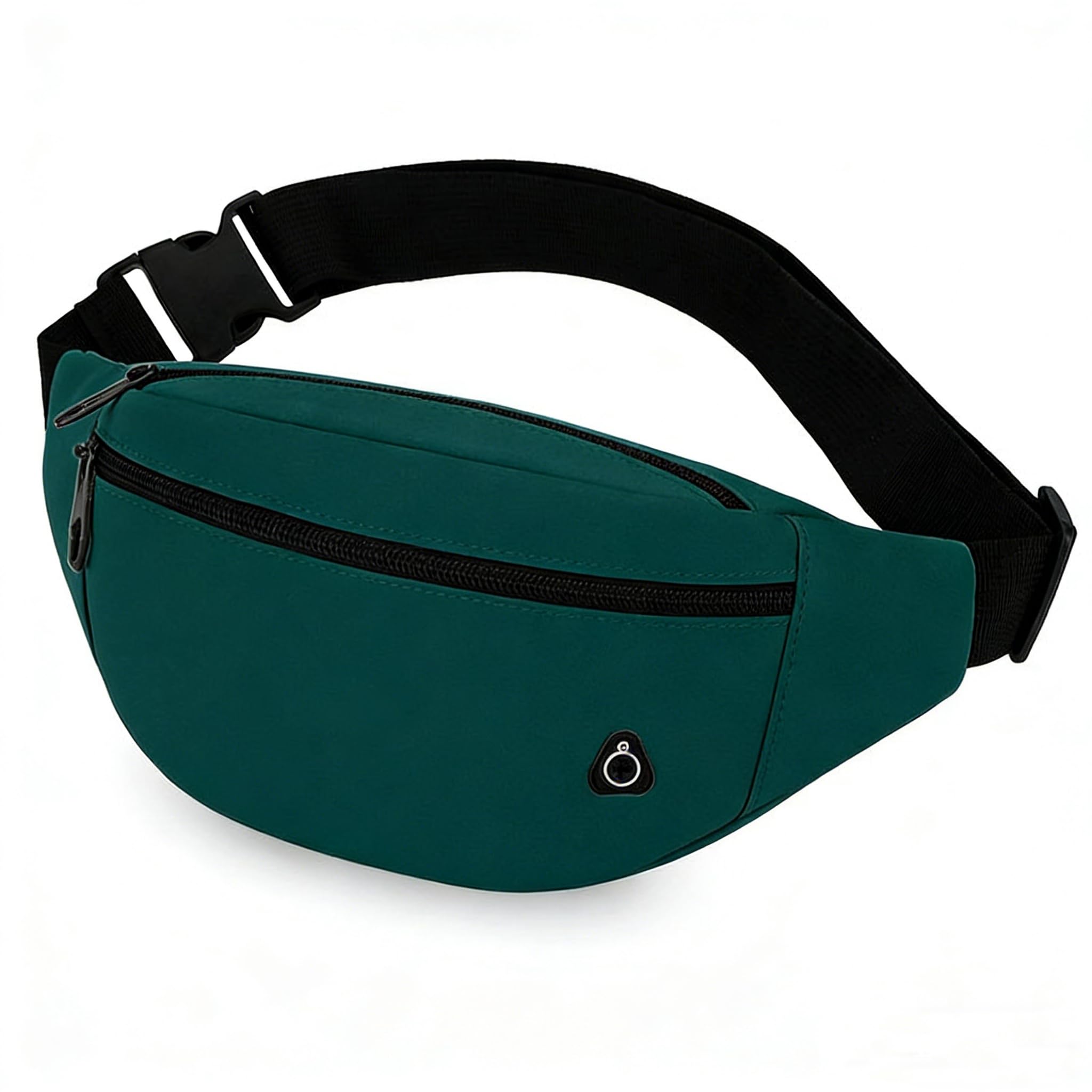 LUCTHY Bum Bag Fanny Pack for Men Women, Lightweight Waist Bag Crossbody Chest Bag with Headphone Jack, Secure Bumbag Waist Travel Belt Bag for Running Walking Hiking Everyday Use (Green)