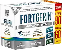 Fortgerin Senior 50+ (Leve 90 Pague 60 Cápsulas) - 13 Vitaminas e 9 minerais, Fórmula especial para homens acima de 50 anos. Contém Boro e Licopeno