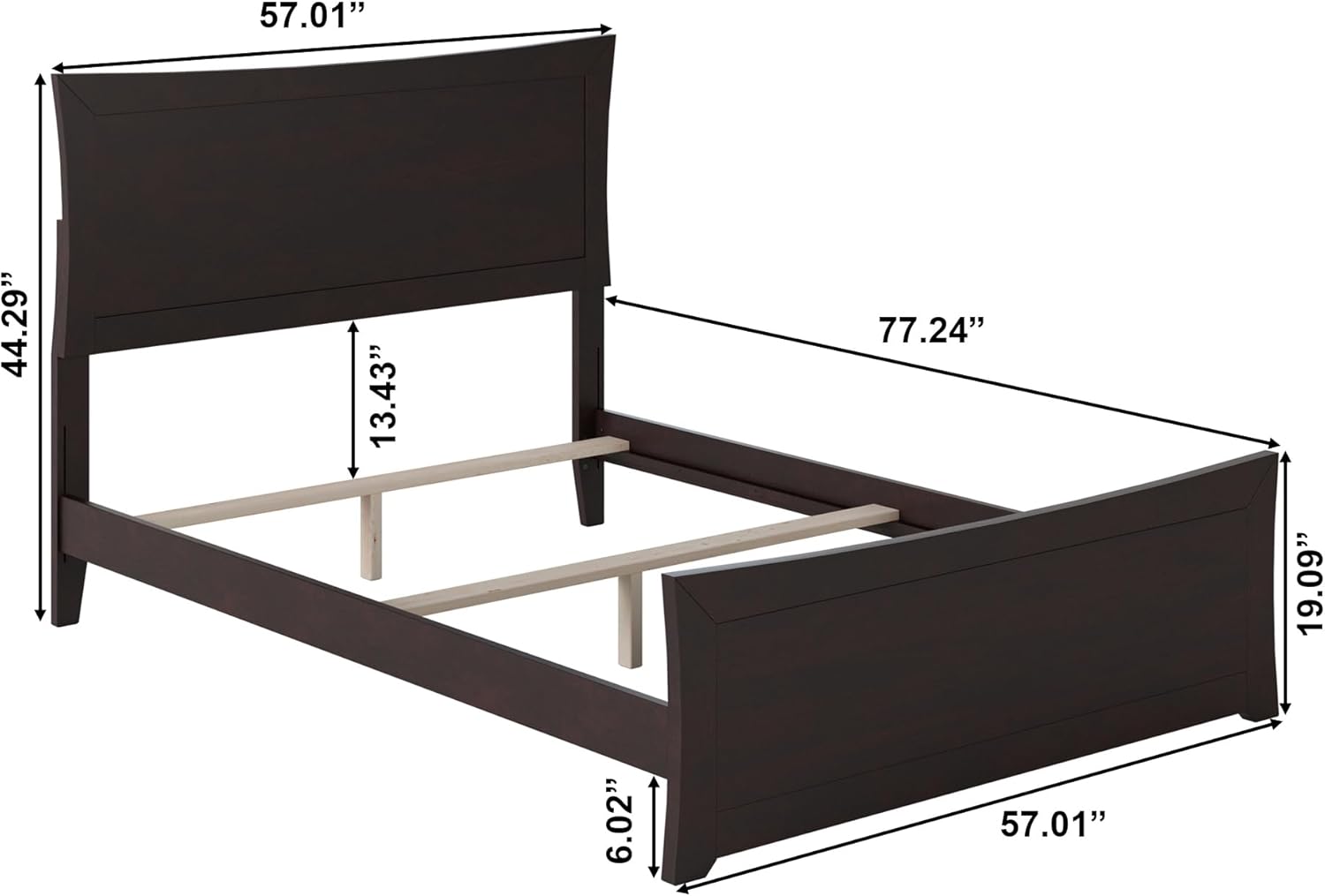 Atlantic Furniture Metro Traditional Bed with Matching Foot Board, Full, Espresso (AR9036031)