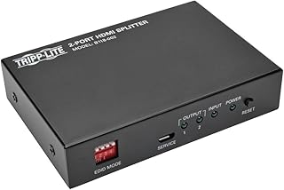 Tripp Lite 2-Port HDMI Splitter, 1 In 2 Out, Video & Audio, 1080p @ 60Hz (B118-002),BLACK