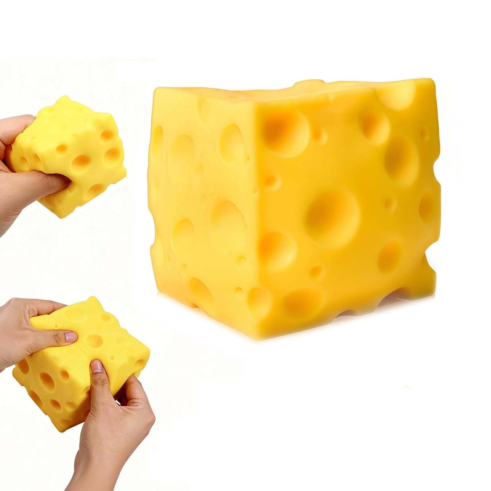 Slow-Rebound Shapeable Squeeze Ball,5cm Cheese Squishy Toy Realistic Sensory Fidget Toy,Sensory Fidget Toy for Stress Relief, Anxiety Relief Gift for Adults M