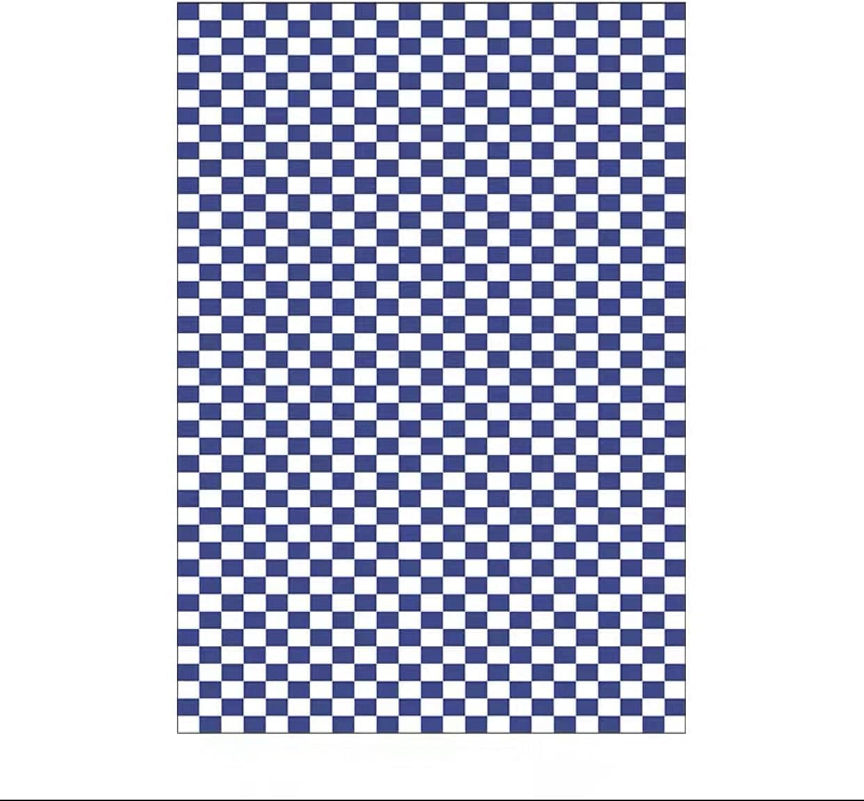 Tapis en damier bleu et blanc 80x120cm pour la décoration du salon