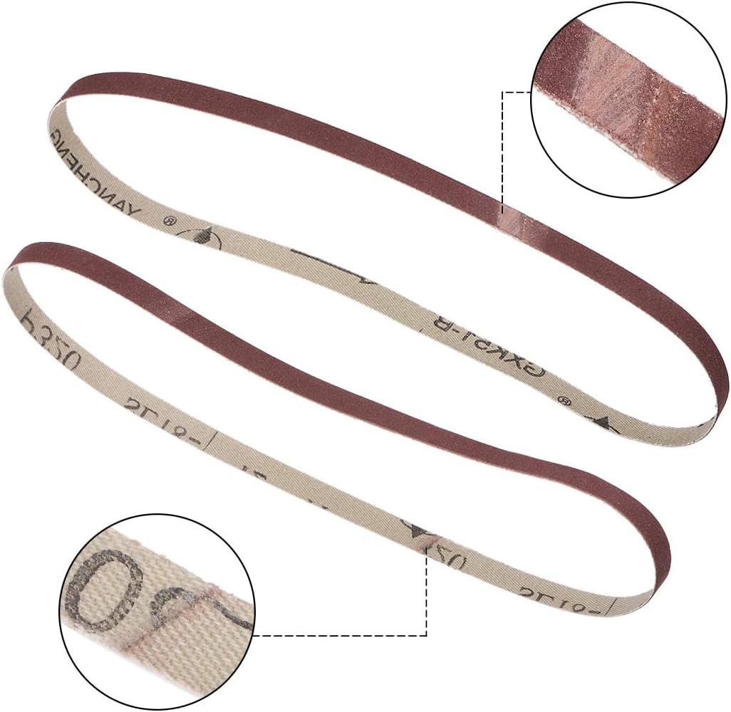 MACHSWON 3/8 x 21 Inch Aluminum Oxide Sandpaper Belts for Portable Strip Sander Wood Abrasive Paper 320 Grit 12pcs - Image 4