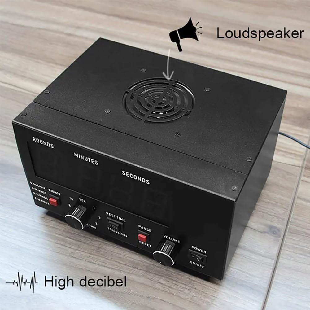 Profi Boxintervall Timer mit LED Anzeige Wählbare Trainingszeit & Zyklen Einstellbarer Sound Scoreboard Timer für MMA Muay Thai Kickboxen