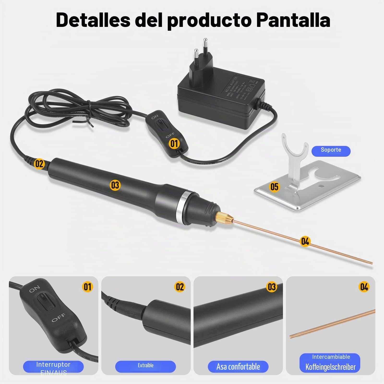 Cortador de espuma 3 en 1, para poliestireno y alambre caliente eléctrico, para cavar agujeros y trabajar con plásticos