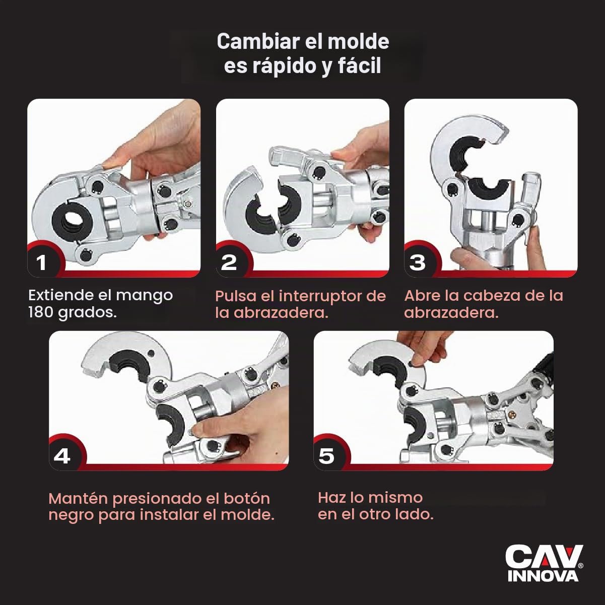 Prensadora de Tuberías Manual Profesional |16-32mm| 360° Prensa Multicapa, Herramienta de Alta Precisión, Cobre,Mango Extensible, para Tubo PPR-,PEX-,PB-,PE,Aluminio-Plástico