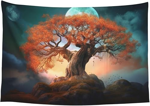 Baxozud An ancient tree of life that shines, Home decoration,Tapestry Psychedelic Tapestry Wall hanging Bedding Tapestry