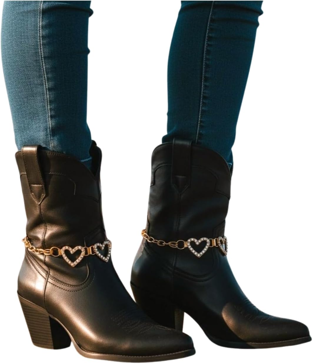 Women Jewelry Boot Bracelet Gold Metal Chain Shoe Anklet Love Heart Charm BC91