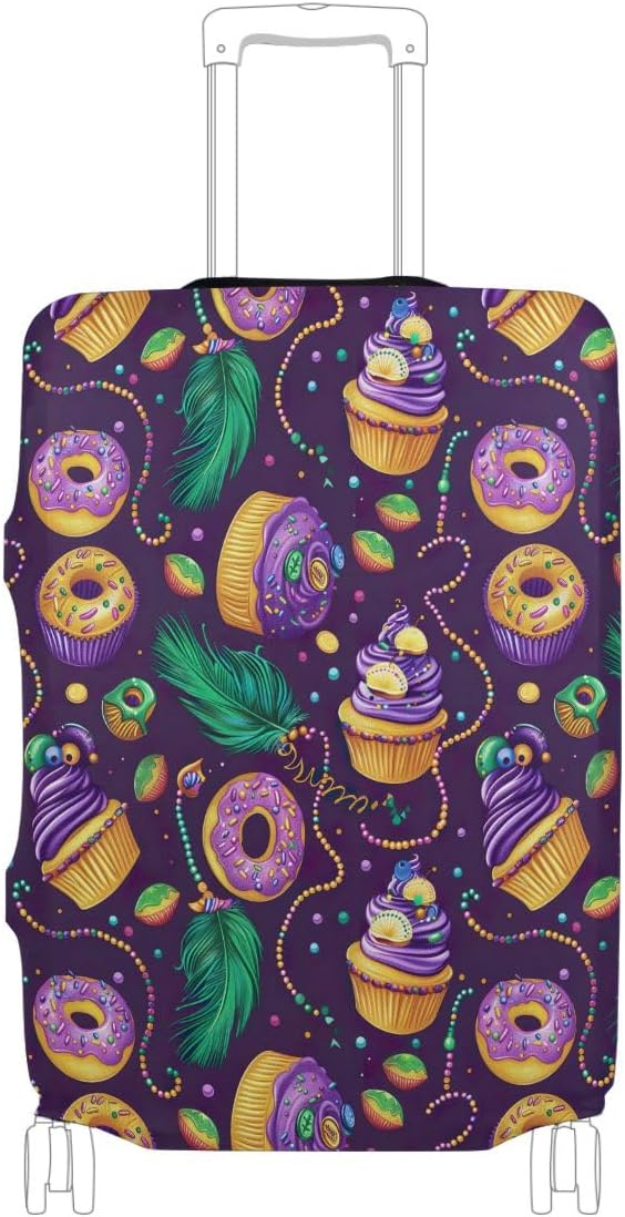 CHIFIGNO Mardi Gras Travel Luggage Cover Carry on Luggage Protector Cover Fits 18-32 Inch Luggage M Fits 22-24 Inch