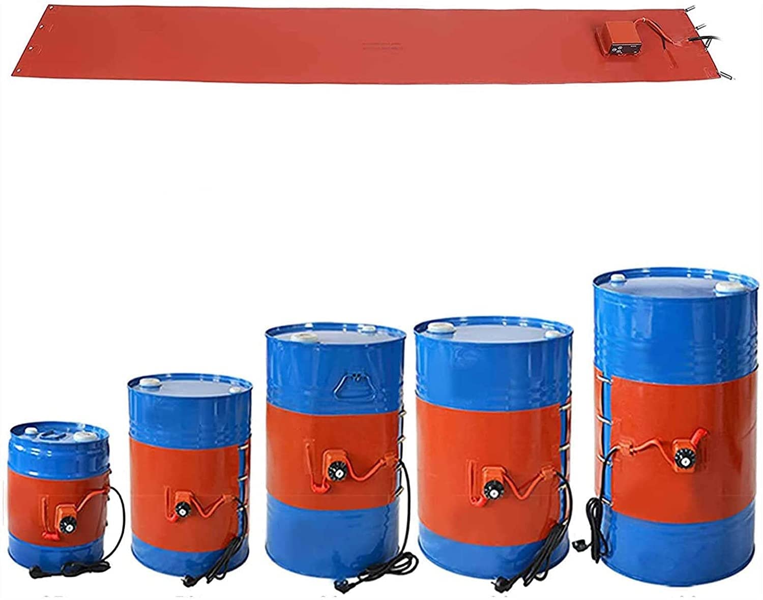Podgrzewacz Beczek Z Olejem, Metalowy Podgrzewacz Beczek Z Regulowanym Termostatem Obrotowym, 120 V/220 V, Wytrzymały Podgrzewacz Beczek, Zbiorników, Beczek, Rur, Silikonowa Podkładka Grzewcza Do Urz