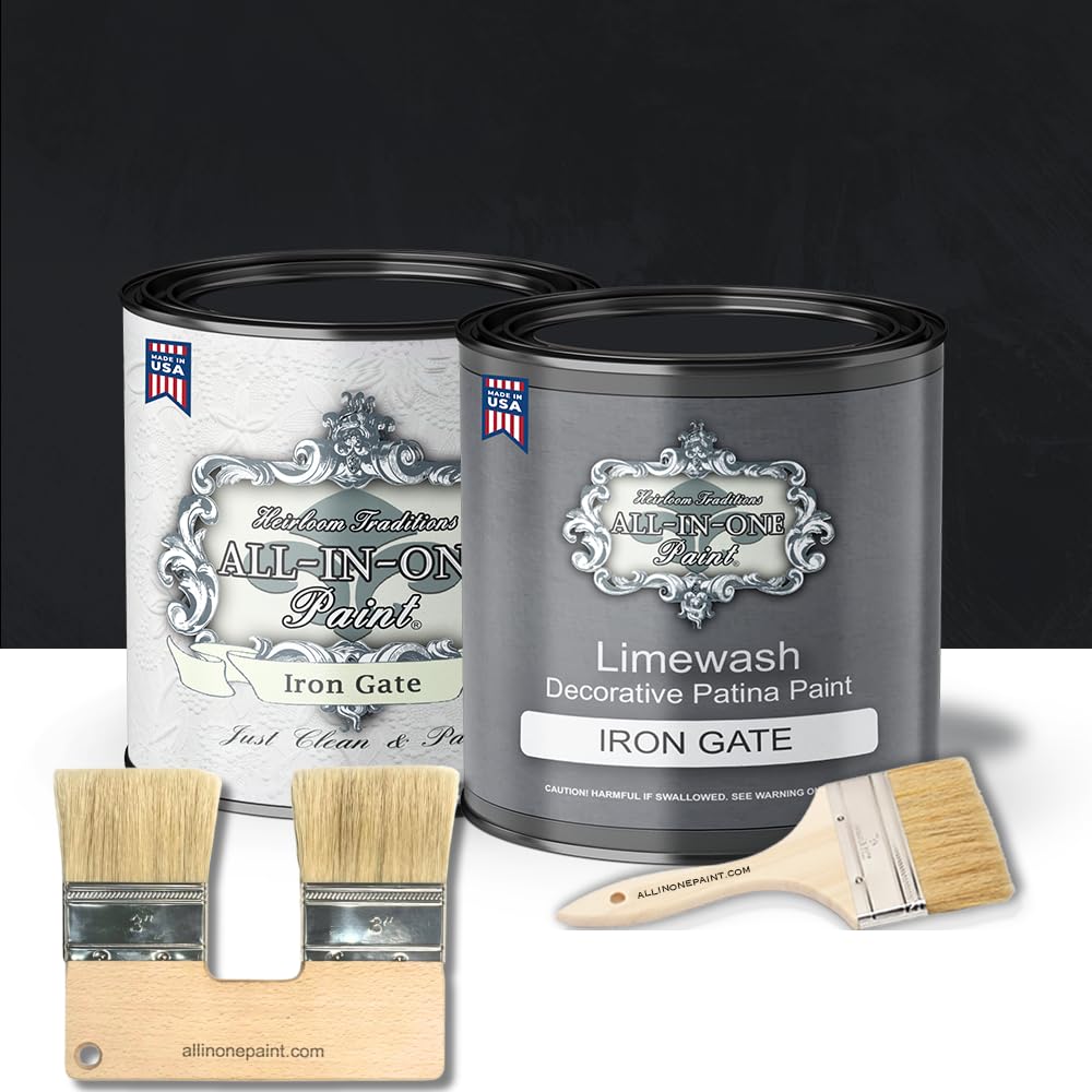 COLONISTA OMAN10 Gray × Lime Lime ALL-IN-ONE Limewash Paint, 2 Quart Paint Bundle and Tool Kit
