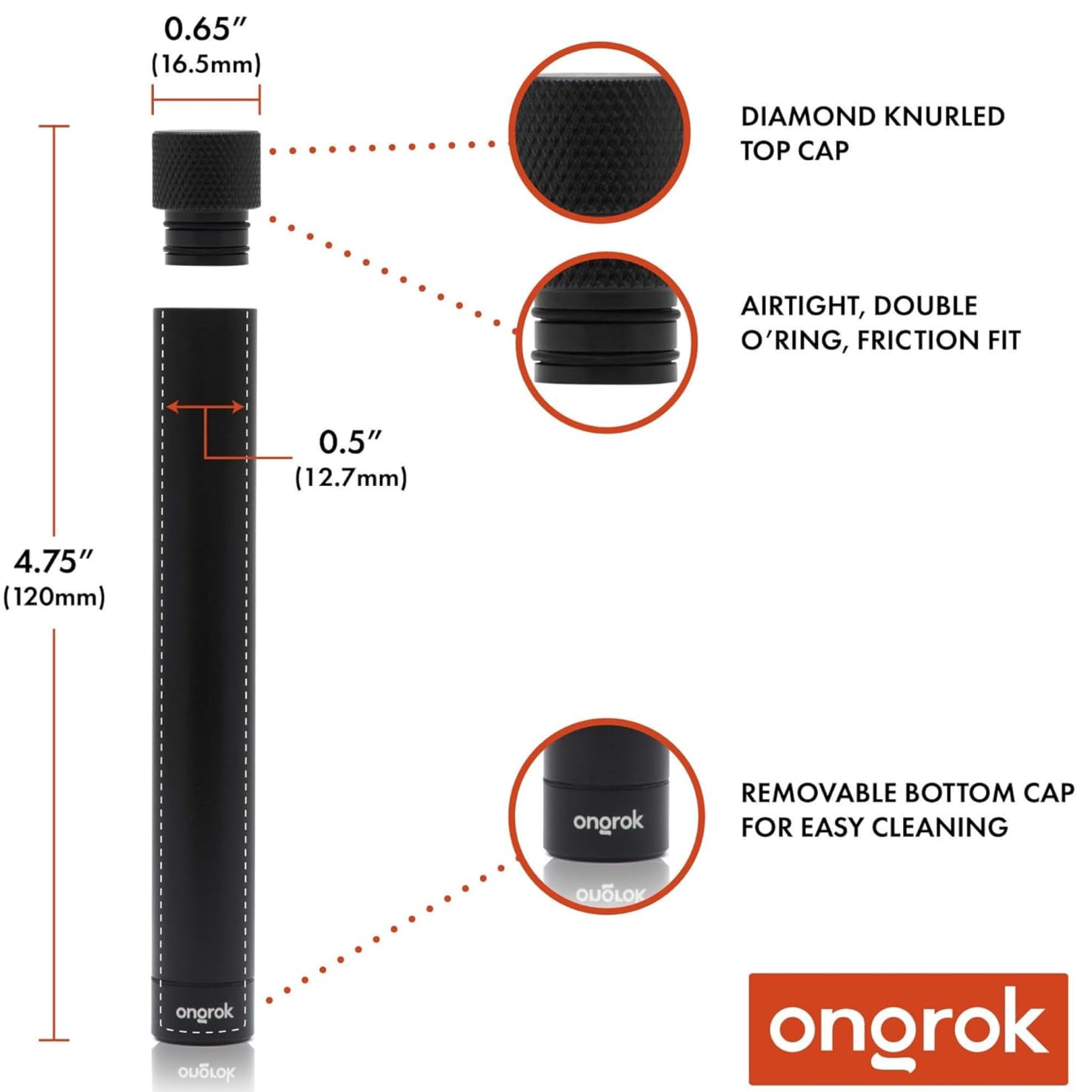 ONGROK Premium Doobie Tube, Black, King Size - Image 2