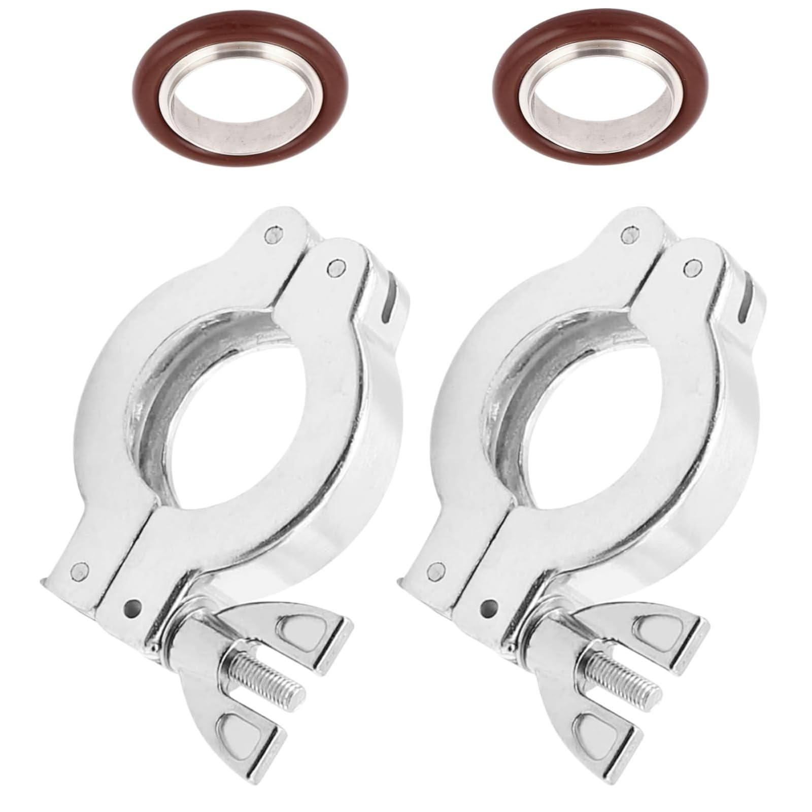 Lmutunmpa One Color 2 Sets Aluminum Wing Nut Hinge Clamp With Centering Ring And Fkm O-Ring For Vacuum Applications(Kf25)