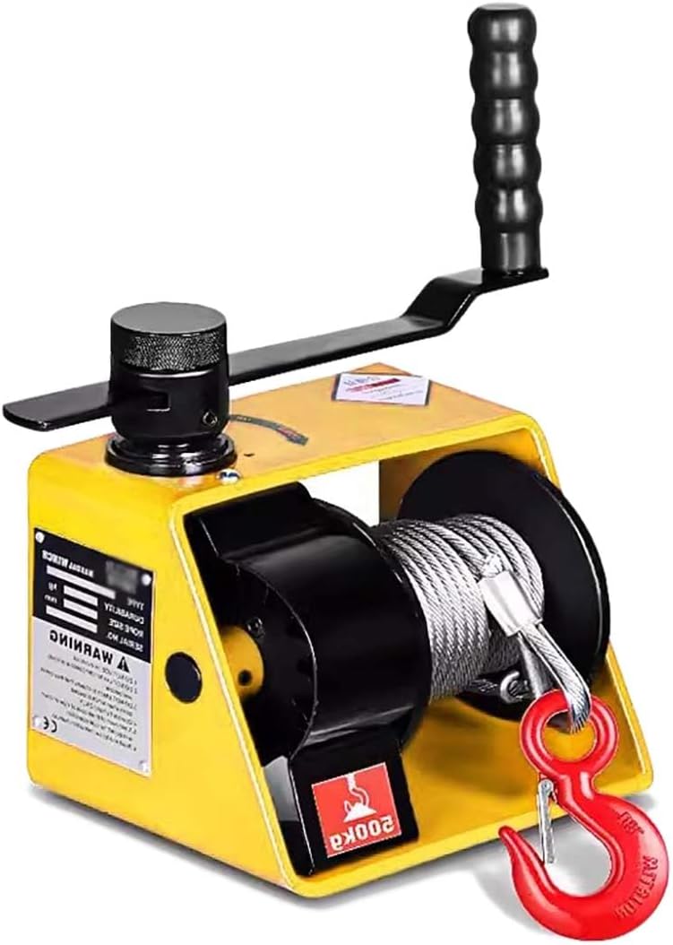 Manual Winch, Heavy-Duty Horizontal Worm Gear Winch, Two-Way Self-Locking Boat Trailer Winch, Excluding Wire and Hook (1000kg)