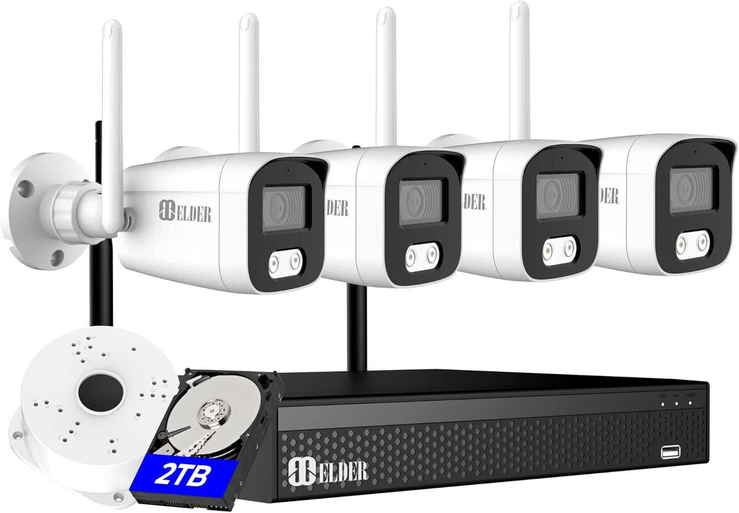 Elder 4K Wireless Security Camera System, 4Camera WiFi Surveillance