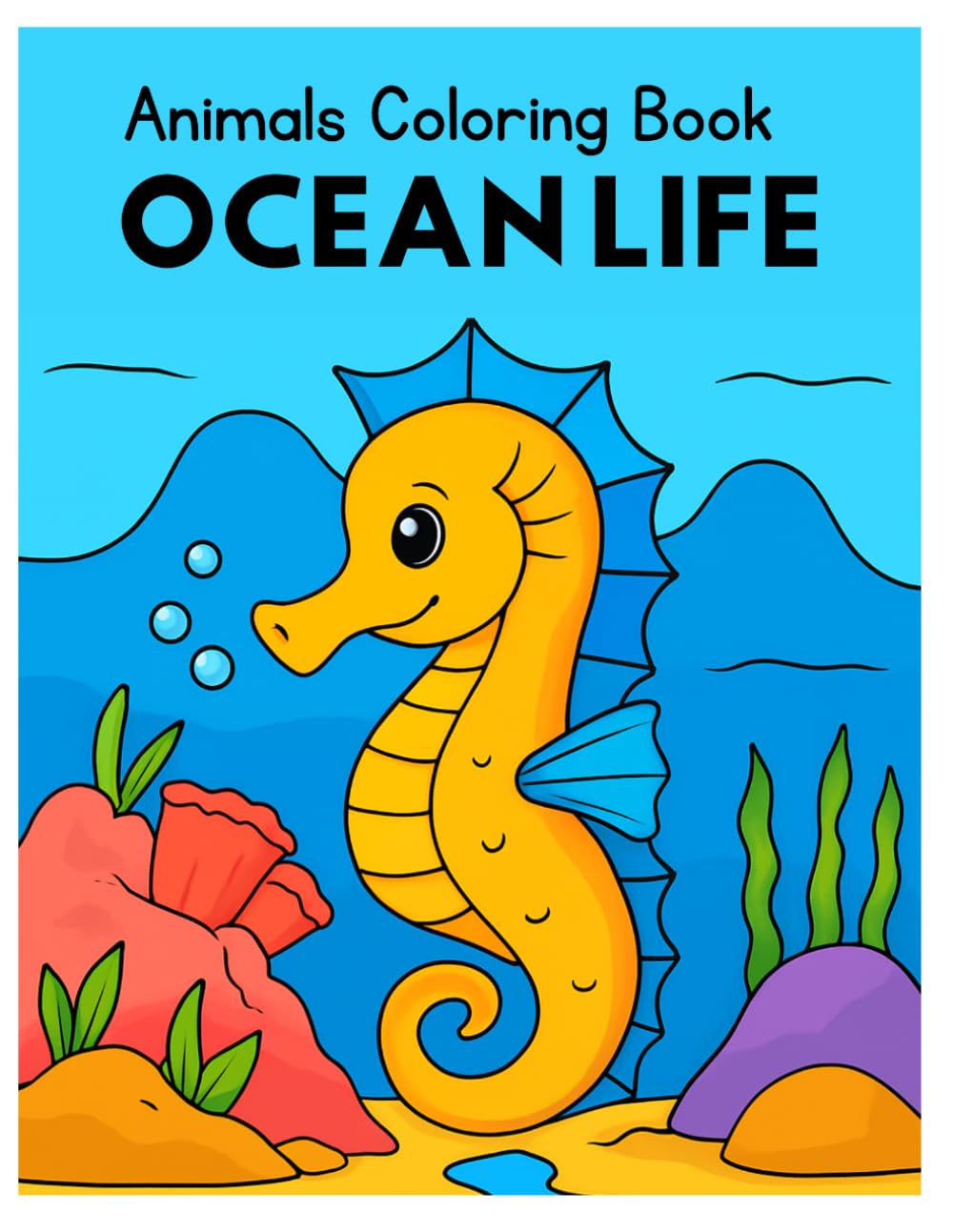 Animals Coloring Book-Ocean Life-For Children