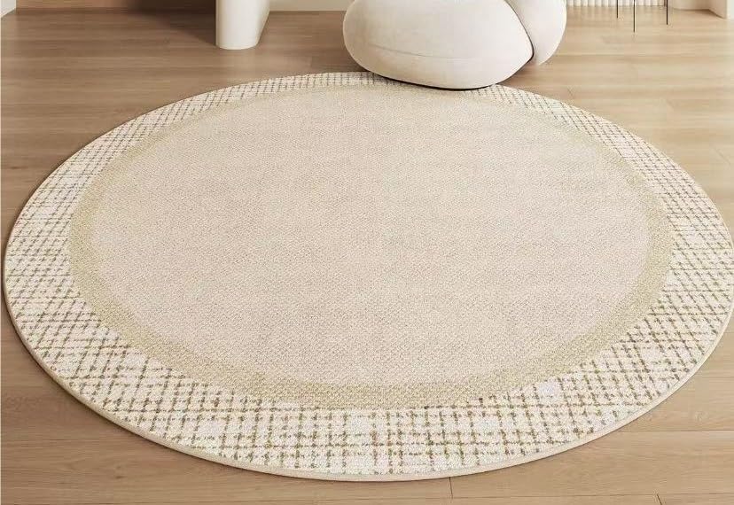 Tapis rond 100 cm design Slish antidérapant et lavable pour la décoration du salon