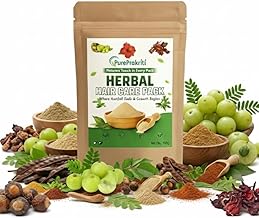 Natural Hair Pack for Intense Growth & Hair Fall Solution (100g) | Ayurvedic Powder with Amla & Bhringraj | Prevents Premature Graying & Dandruff | Chemical-Free Hair Repair + Free Gloves