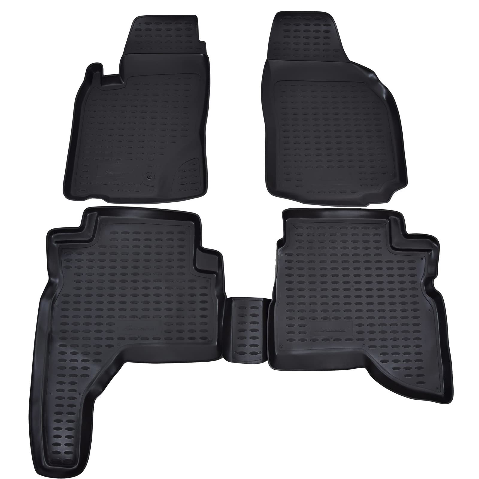 J&J AUTOMOTIVE 3D Tapis de Sol en Caoutchouc sur Mesure pour Mitsubishi L200 1998-2005, Premium, Bord Haut, Noir, Antidérapant, Toutes Saisons