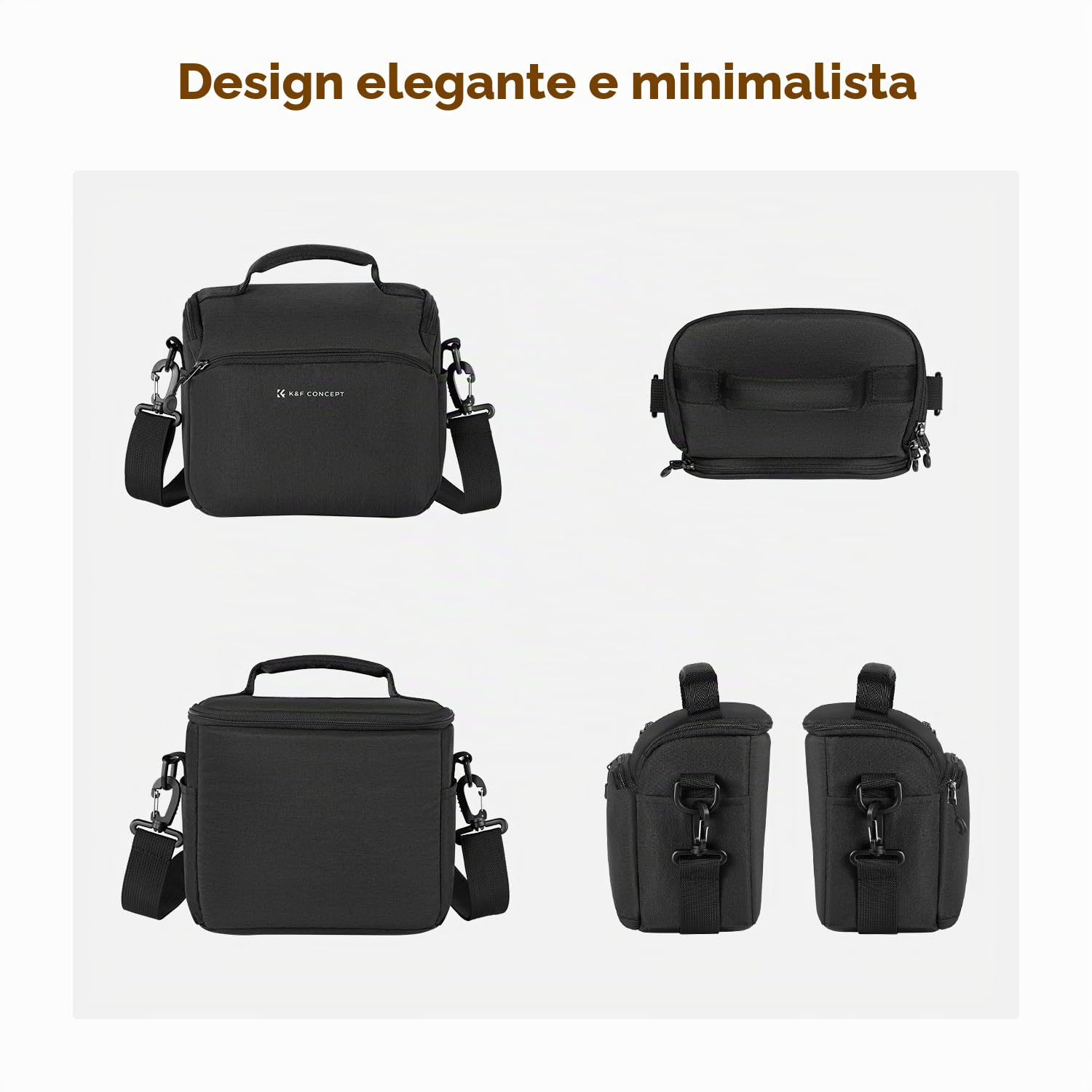 K&F CONCEPT Borsa per fotocamera a tracolla singola Crossbody Custodia compatta per DSLR SLR Mirrorless