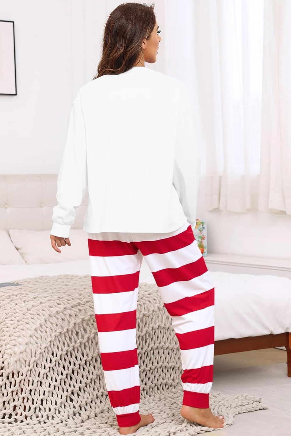 LOTUCY Funny Pajamas Set for Women Bow Game day Sport Ball Royal Crown Button Down Graphic Lounge Sleepwear Set - Image 5