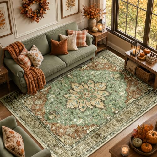 RELEANY 8×10 Floral Vintage Rug